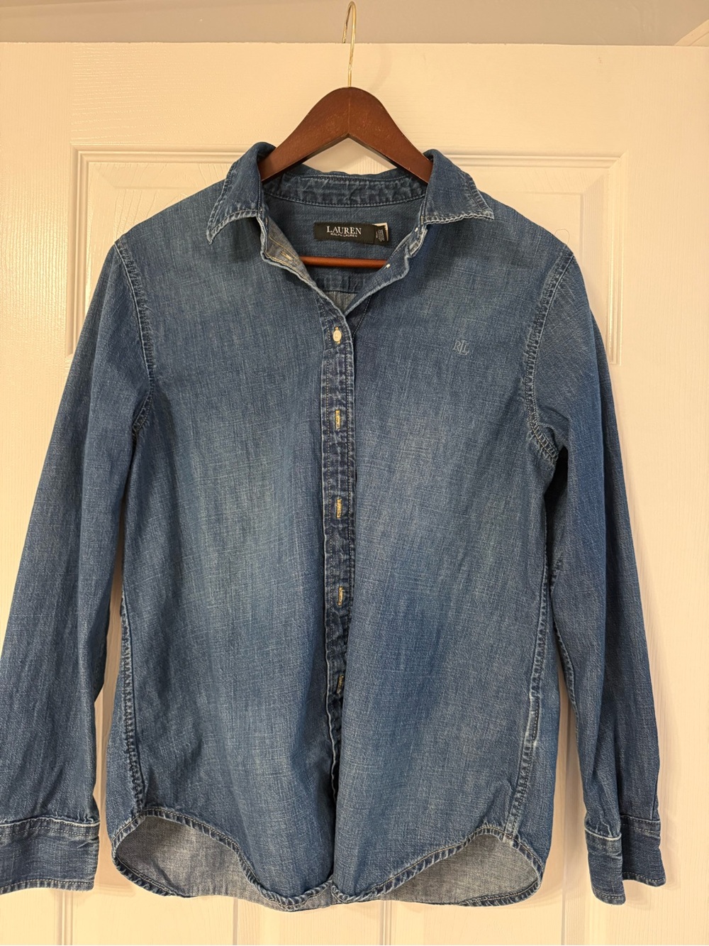 Ralph Lauren Washed Blue Denim Button-Up Jacket